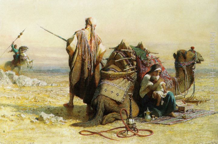 Danger in the Desert painting - Carl Haag Danger in the Desert art painting